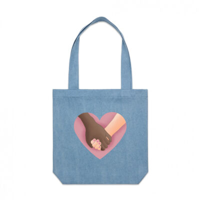BREASTIES FOR LIFE DENIM LOOK TOTE Thumbnail